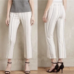Cartonnier Charlie Pants Women's Size 2 Stripe Crop Flare Welt Pockets Mid Rise